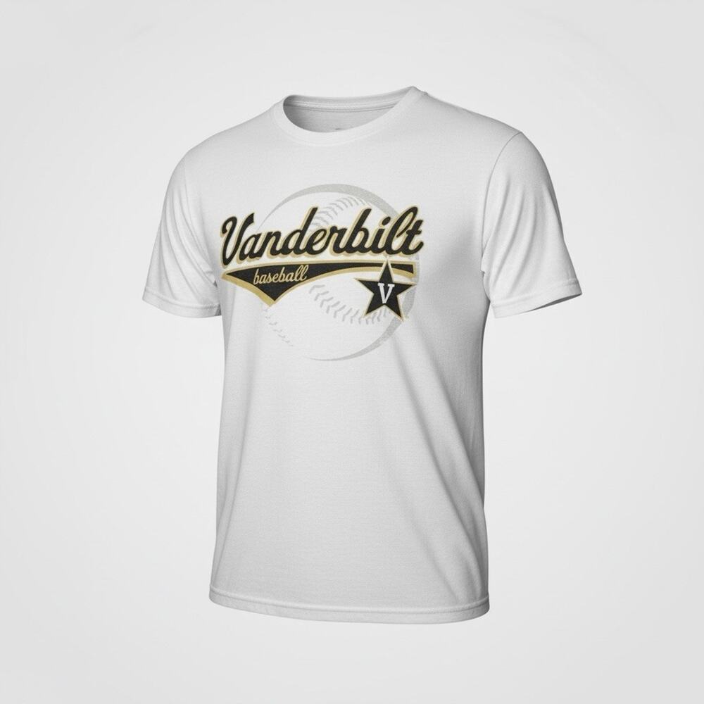 Vanderbilt Commodores Baseball Size XL White T-Shirt by Champion